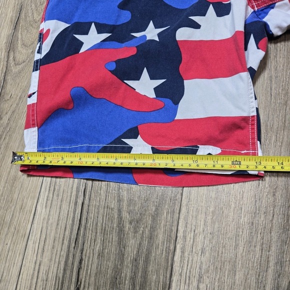 Polo Ralph Lauren Shorts Men 38 Red White Blue Camo Stars Relaxed Fit Chino Pony - Picture 8 of 11